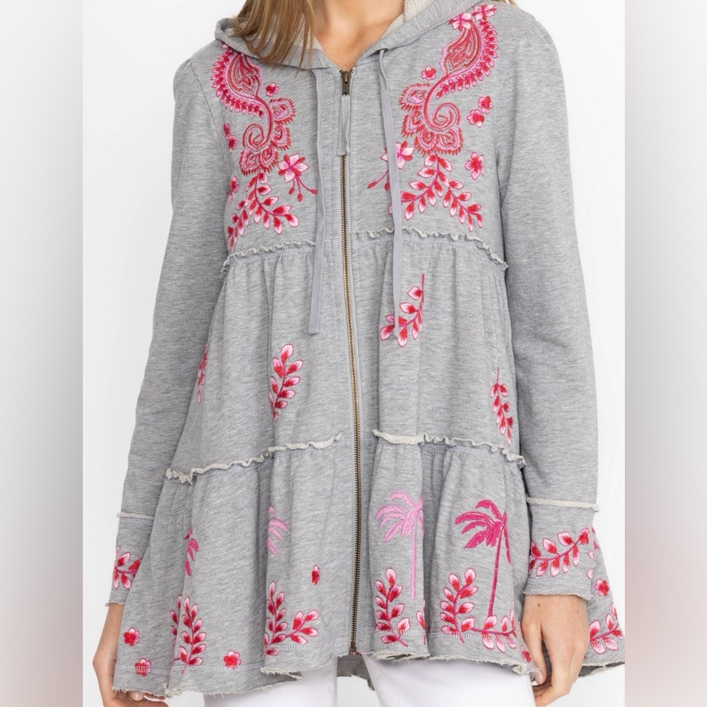 Johnny Was Cassia Tiered Hoodie
